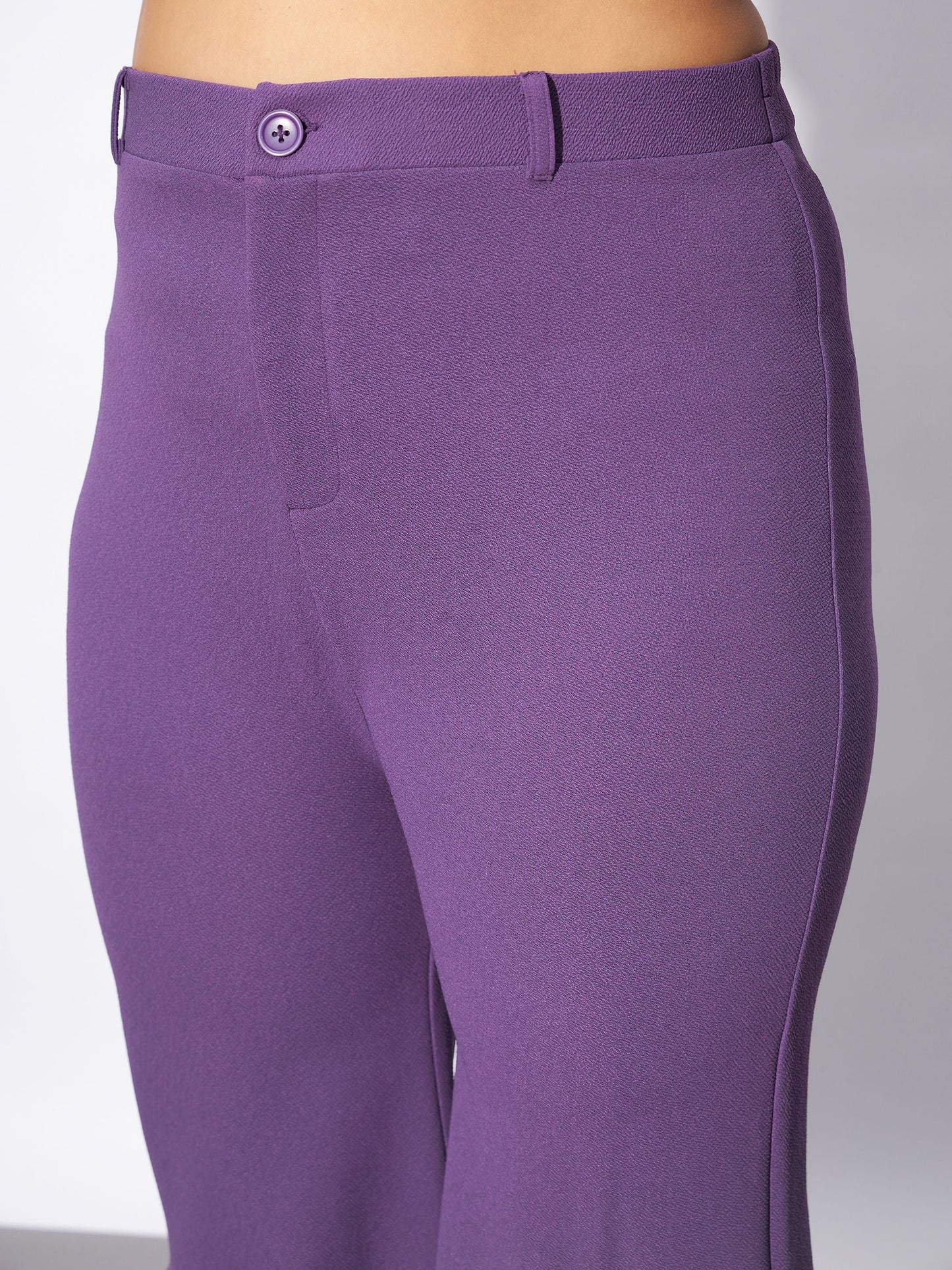 Lilac Wrap Top With Kick Pleat Pants