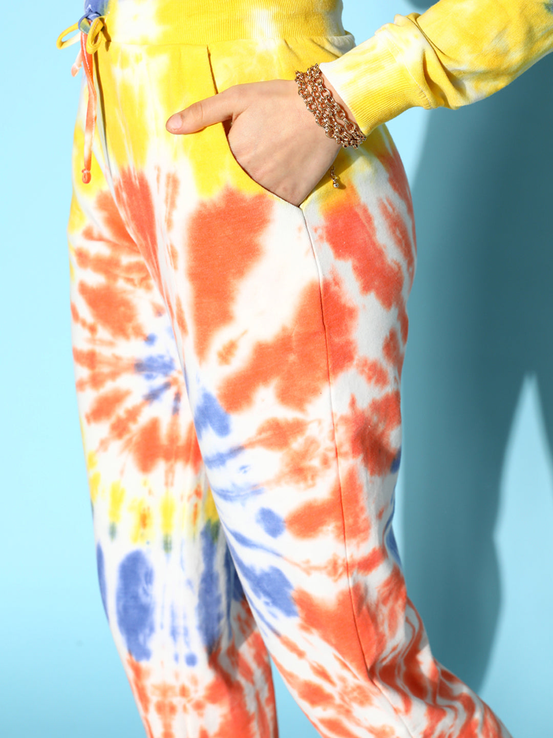 Blue & Rust Tie Dye Sweatshirt With Joggers
