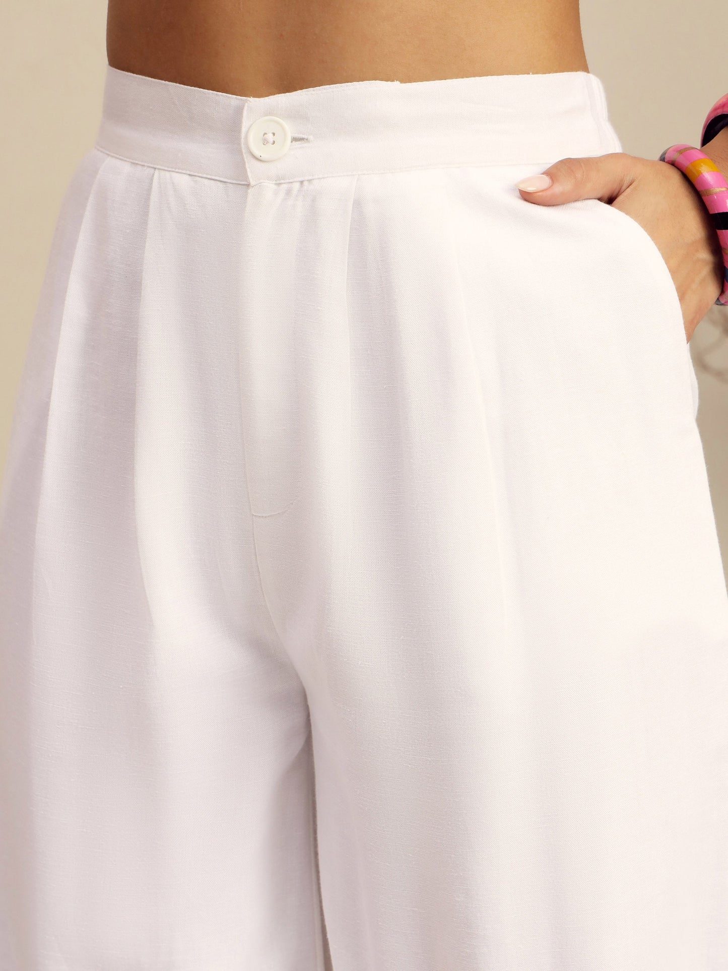 White Vest Top With Straight Pants