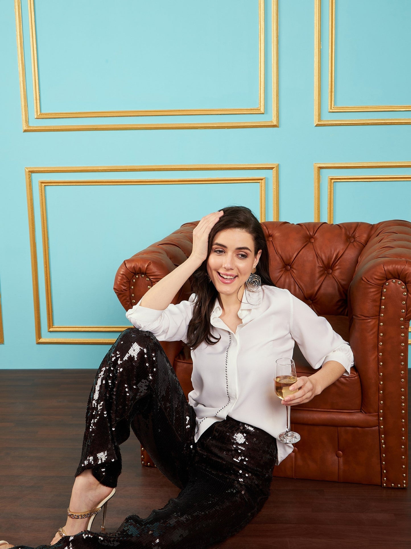 White Embroidered Placket Shirt