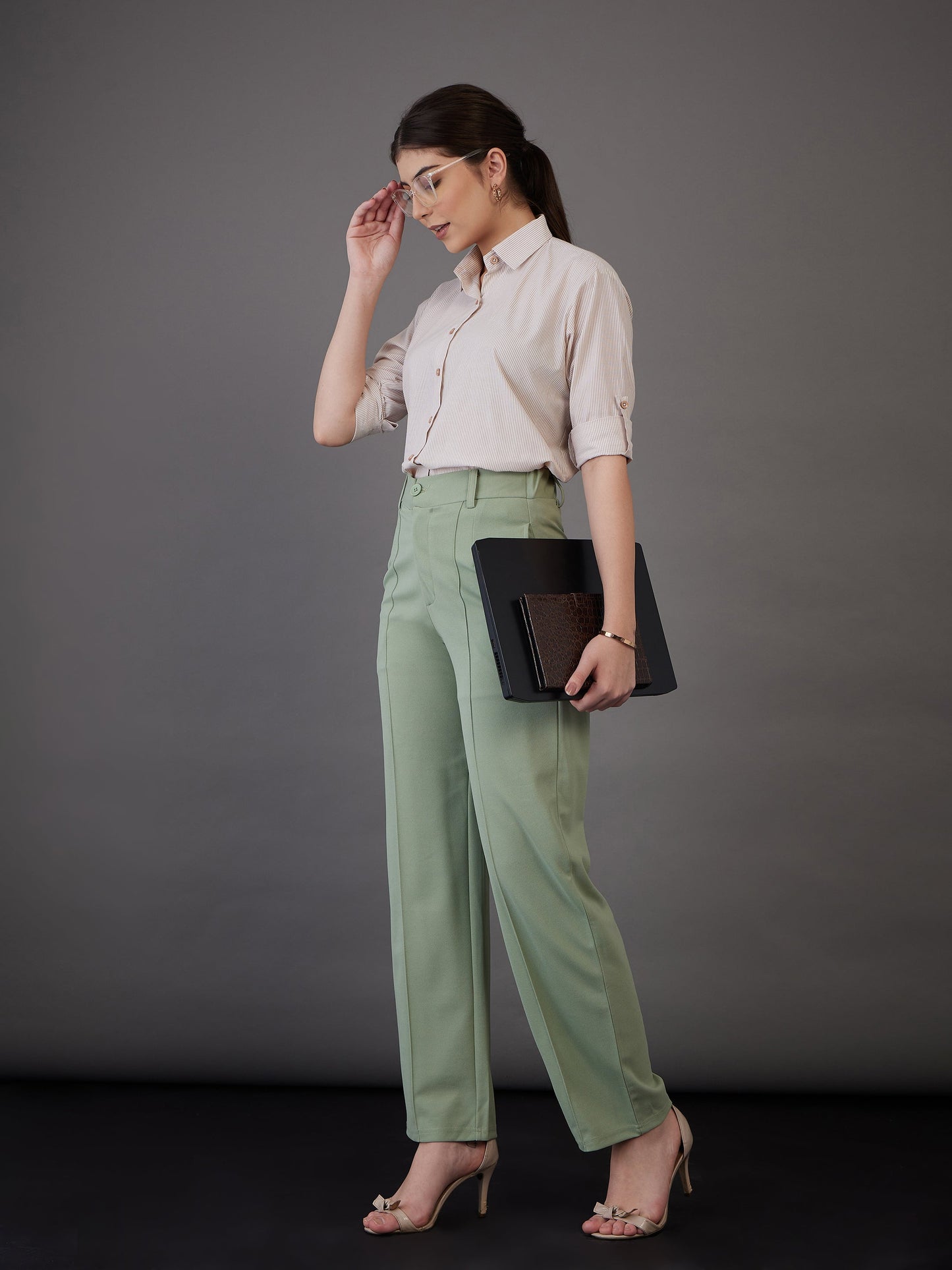 Brown Pin Stripes Regular Fit Shirt