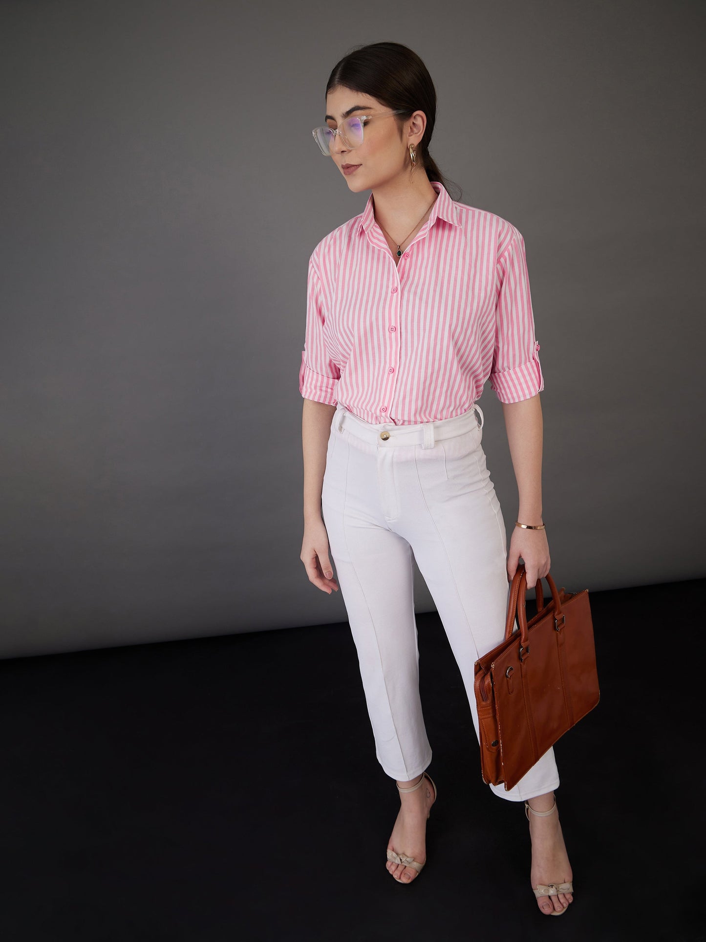 Pink Stripes Regular Fit Shirt