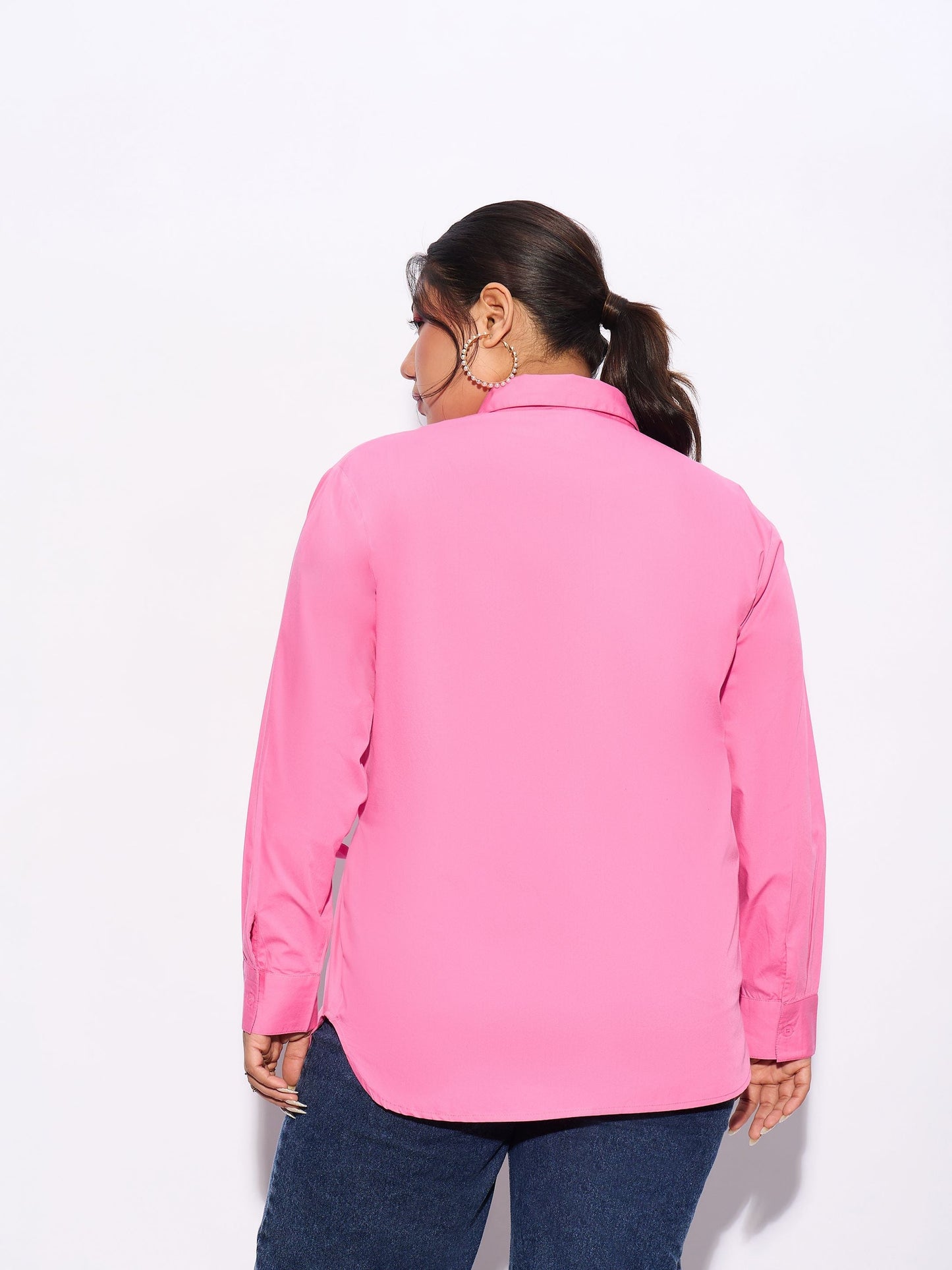 Pink Poplin Tie Up Shirt