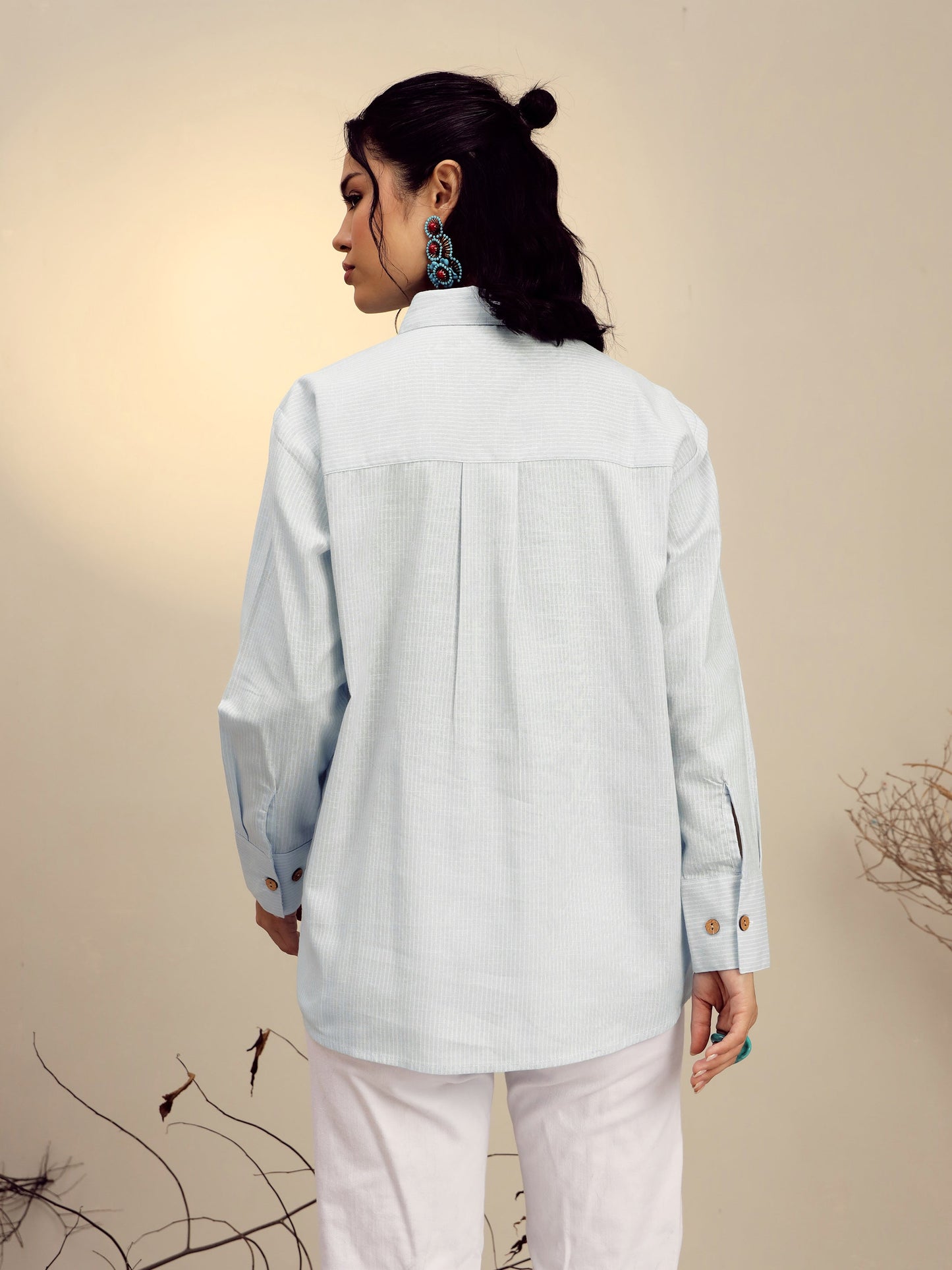Grey Striped Regular Shirt