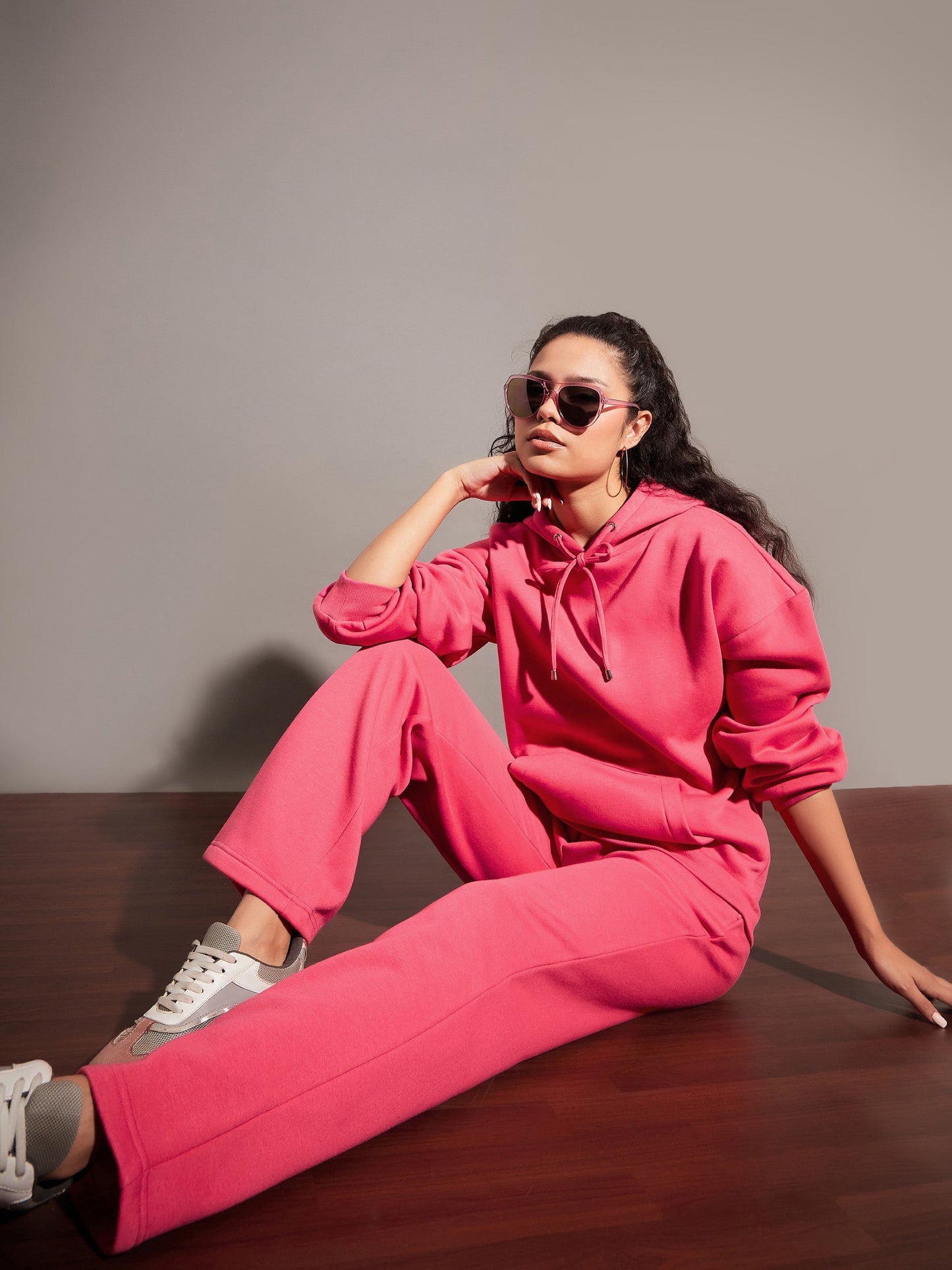 Pink Fleece Oversized Hoodie