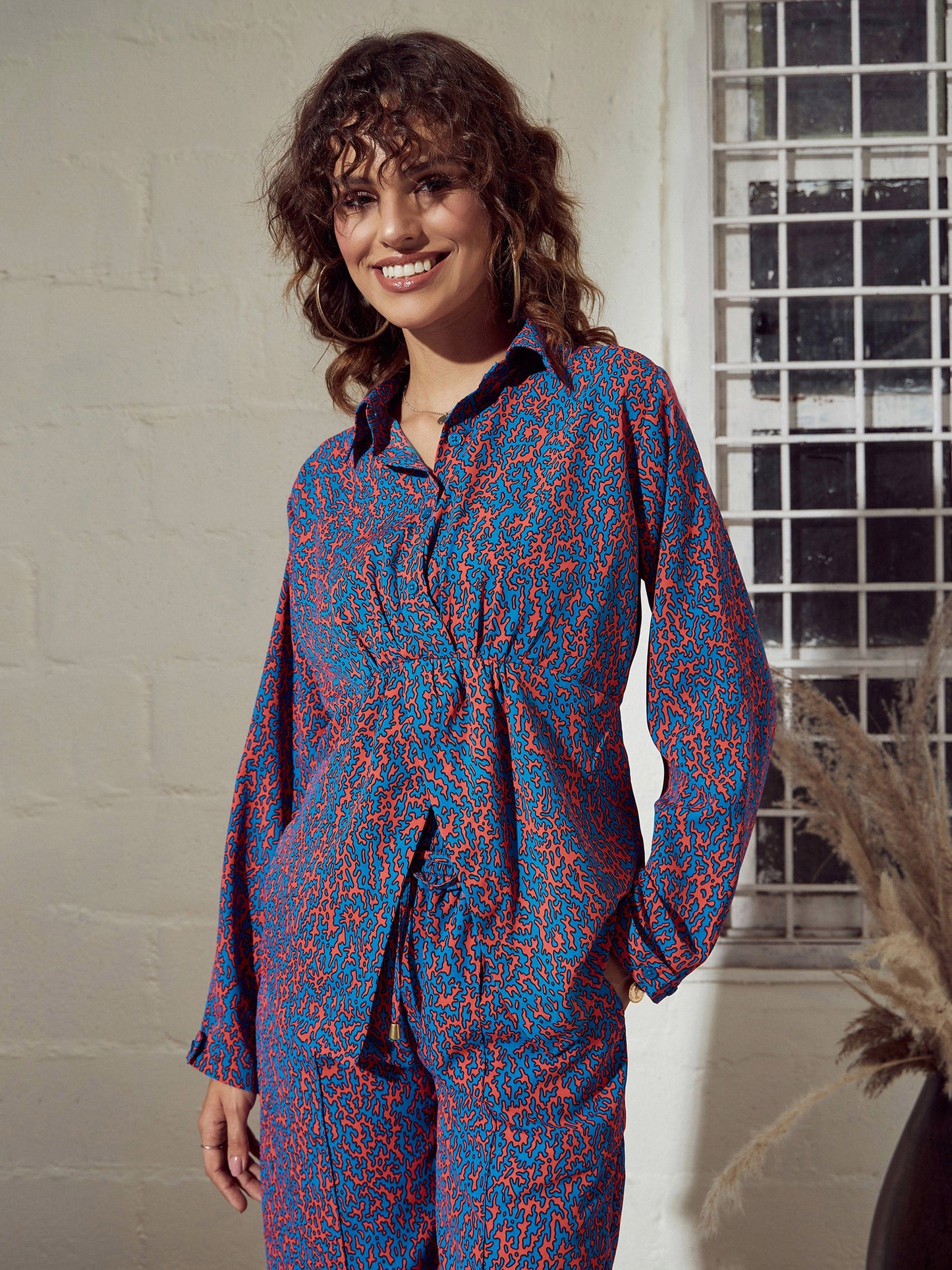 Blue Abstract Twisted Top