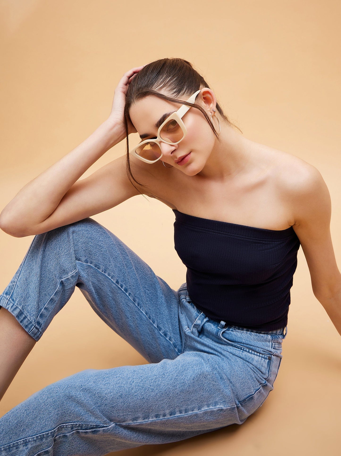 Navy Blue Rib Tube Top