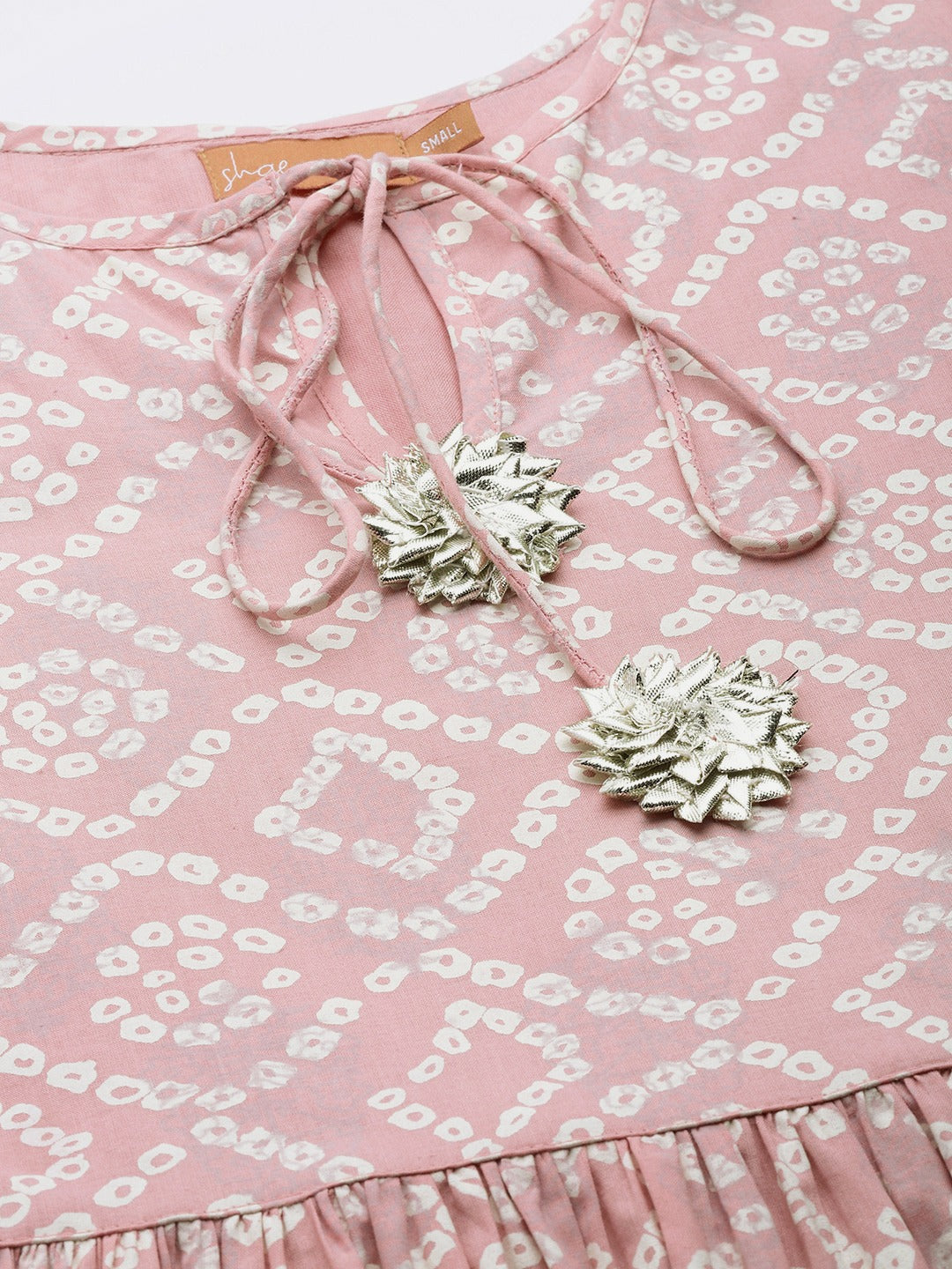 Women Mauve Bandha Gathered Kurta