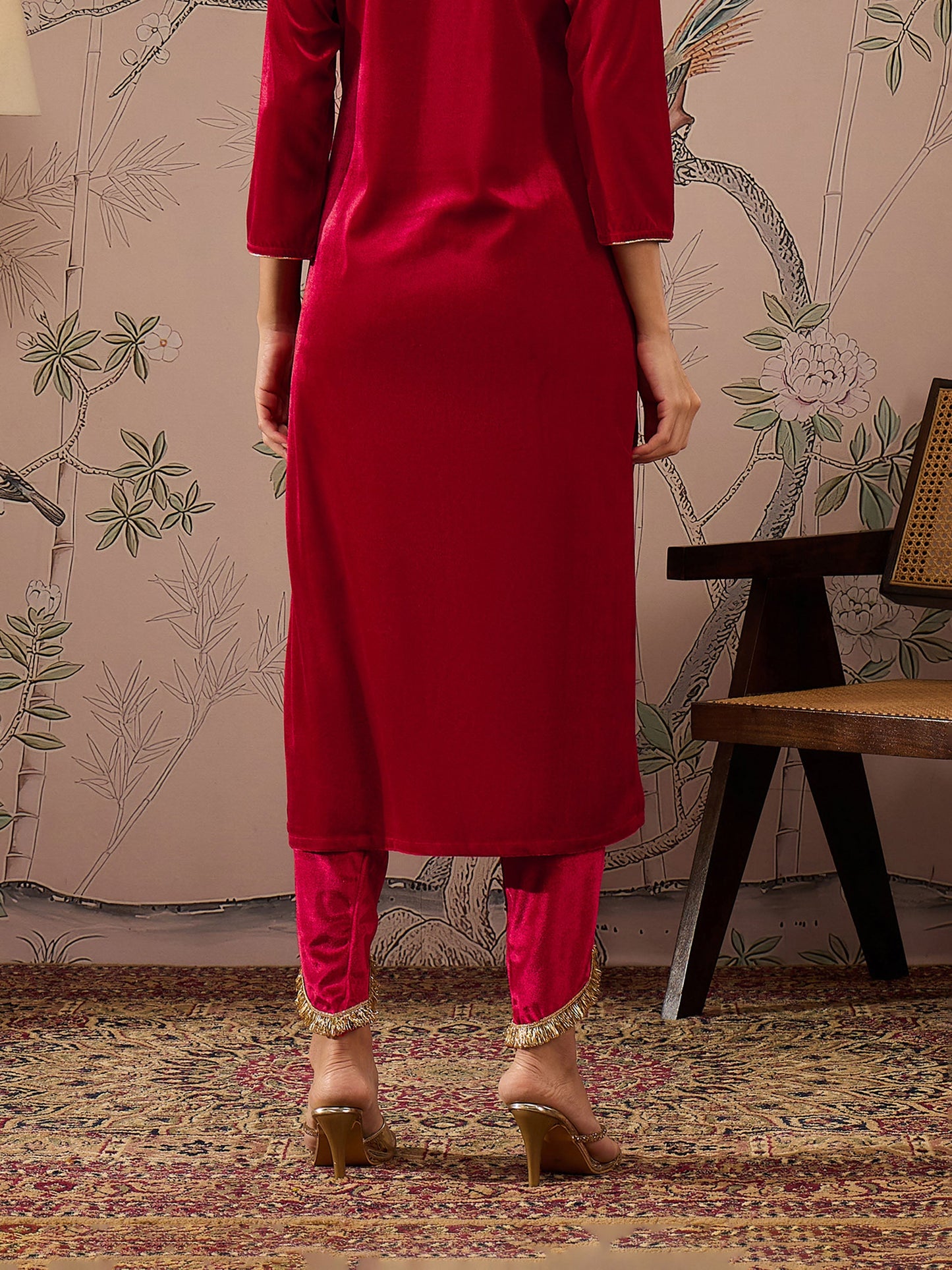 Red Velvet Tulip Pants -Shae by SASSAFRAS