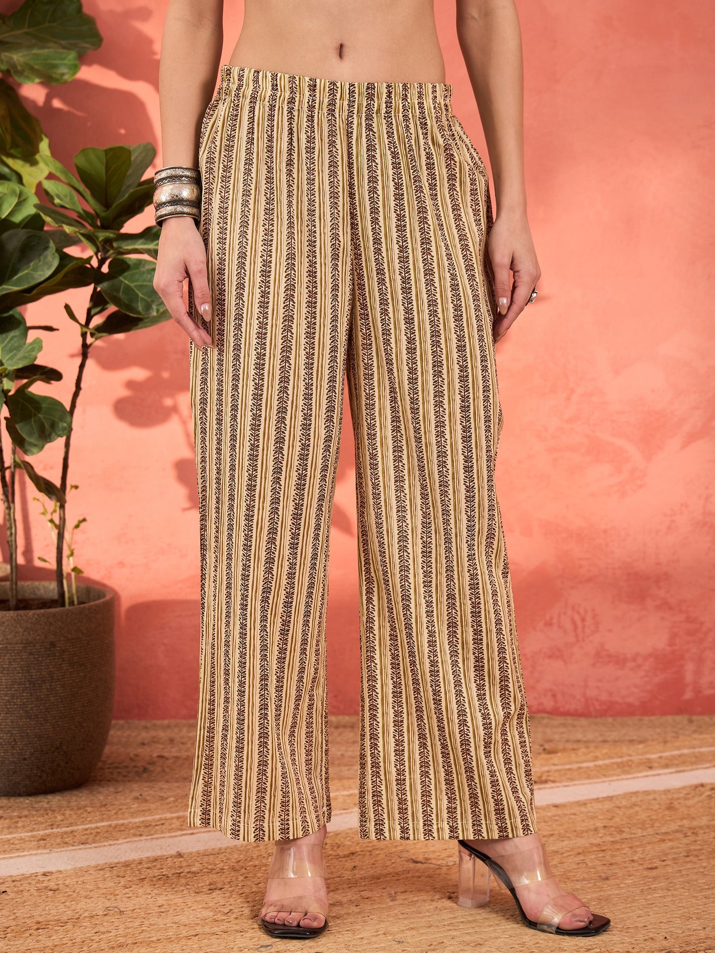 Off White & Green Floral Kurta With Pencil Pants & Dupatta-Shae by SASSAFRAS