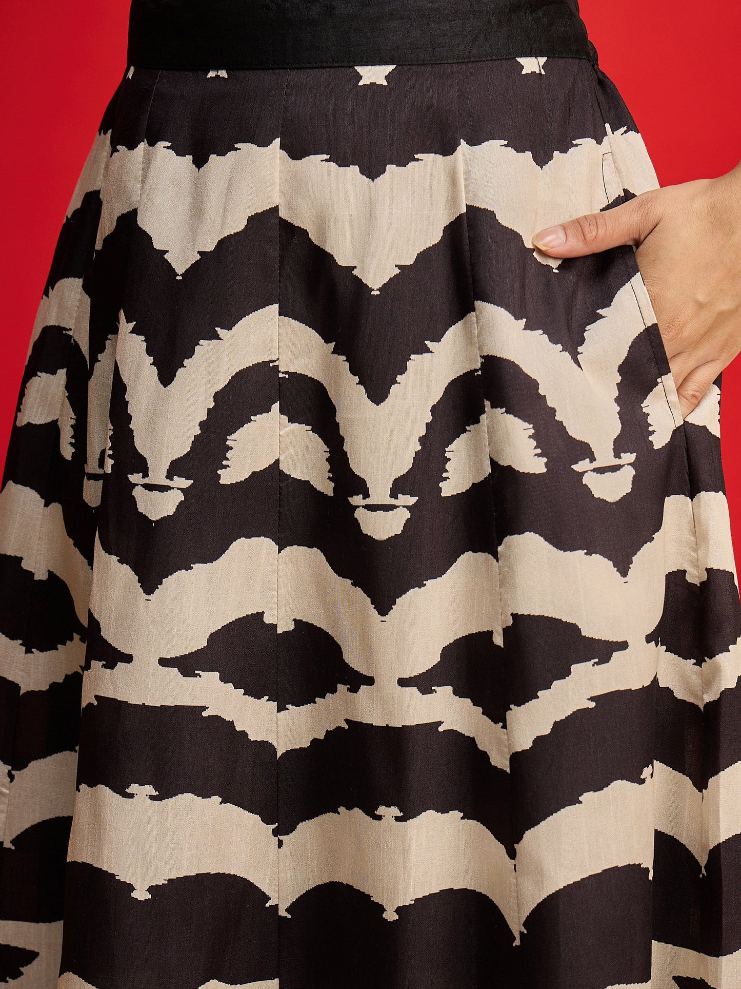 Women Black Velvet Peter Pan Crop Top With Anarkali Skirt