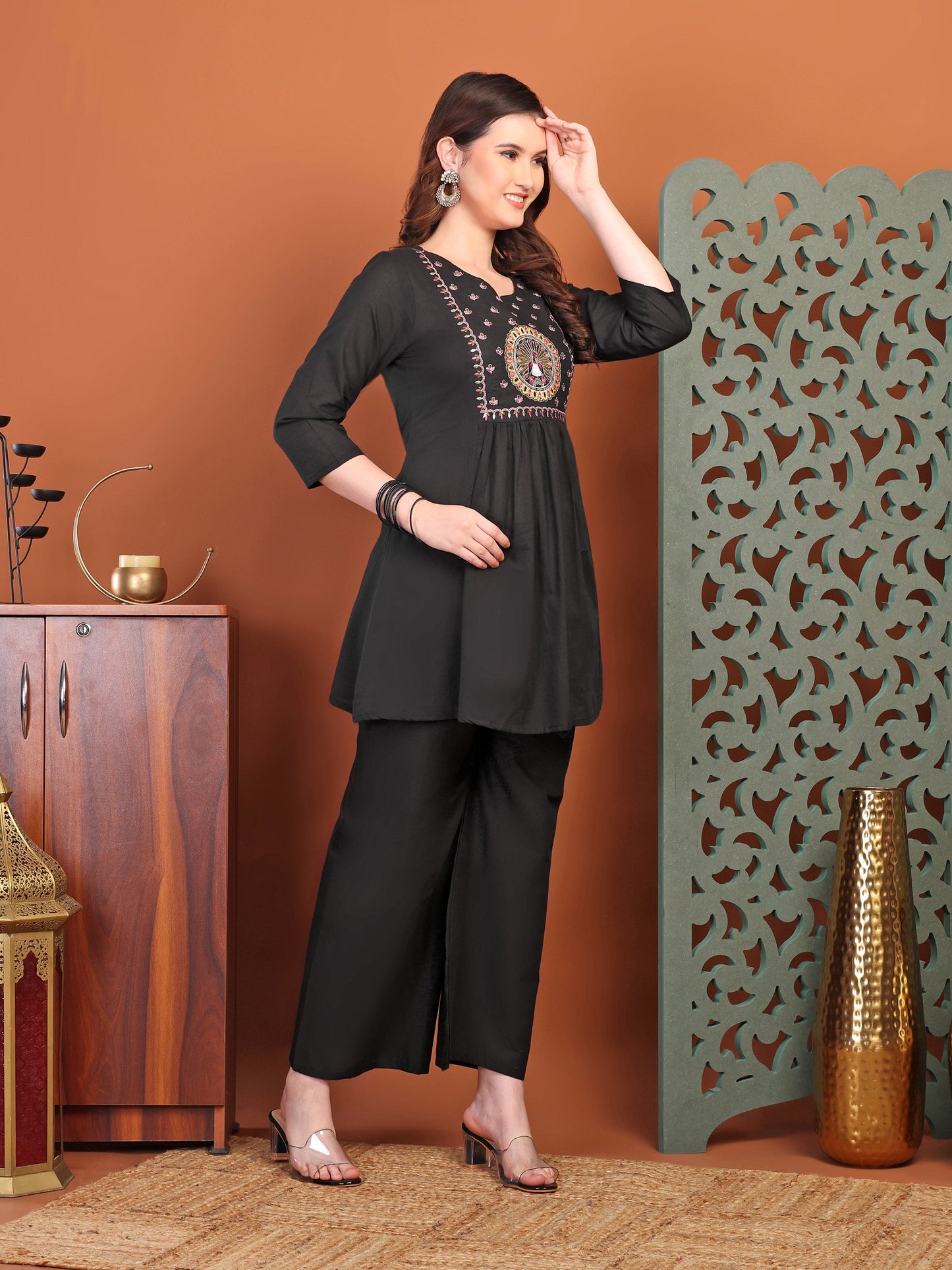 Black Embellied Co-Ord Sets For Women