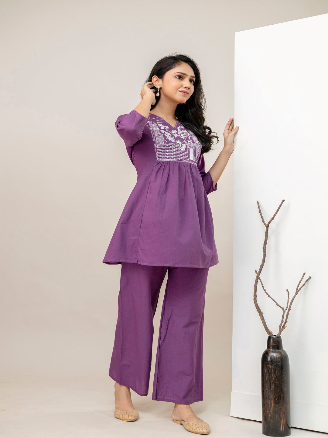 Purple Embellished Co-Ord Sets