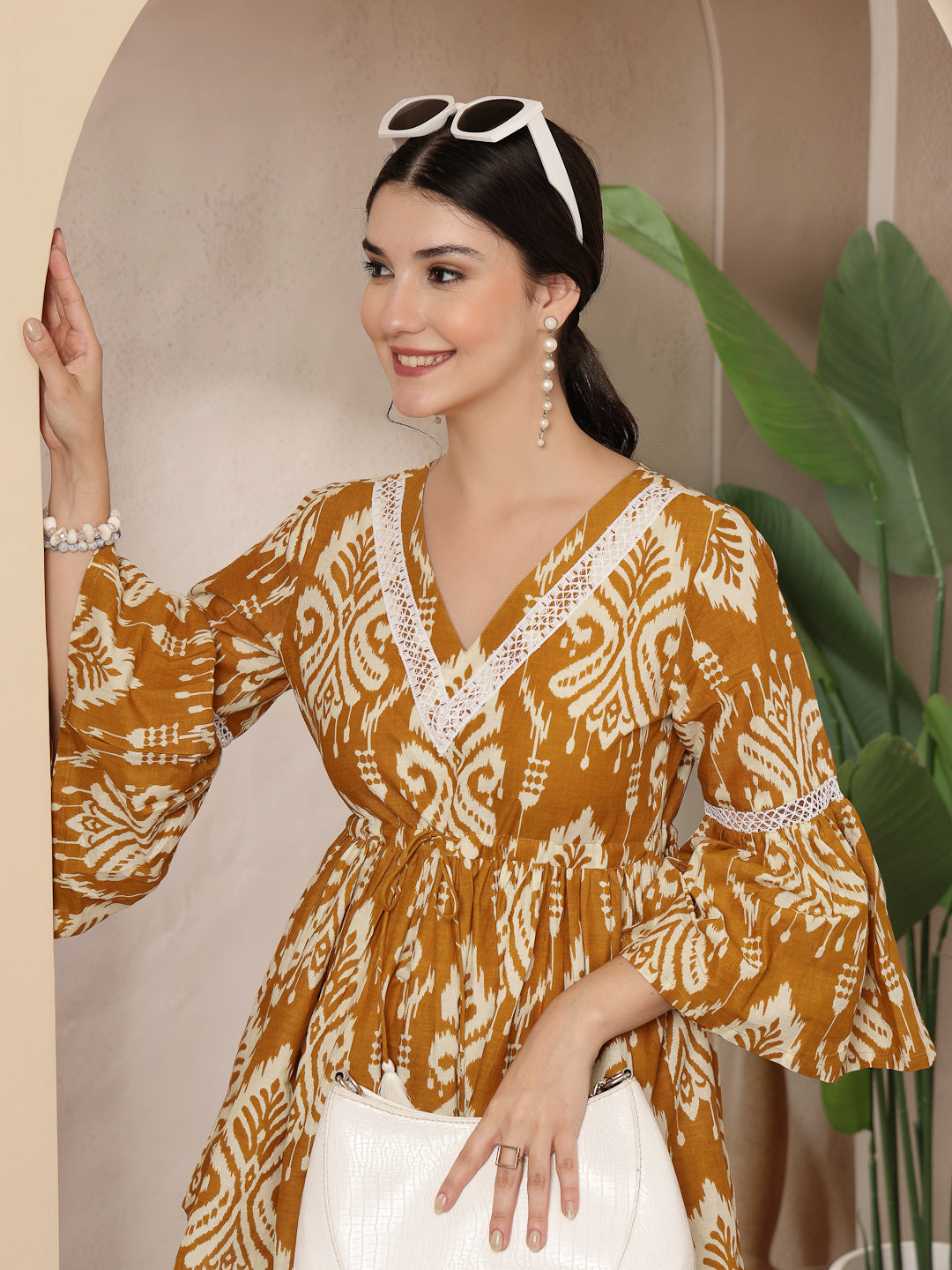 Ikkat Printed Cotton Empire Top