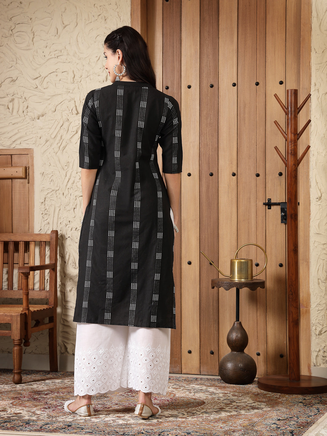 Self Designed Cotton Blend Straight Kurta (Pre-Order)