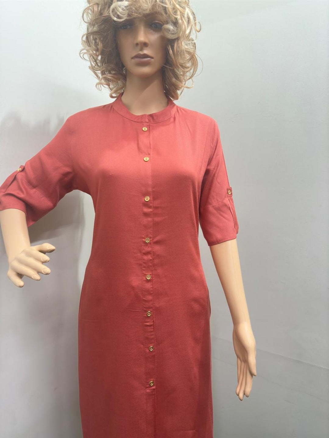 Peach Plain Kurti