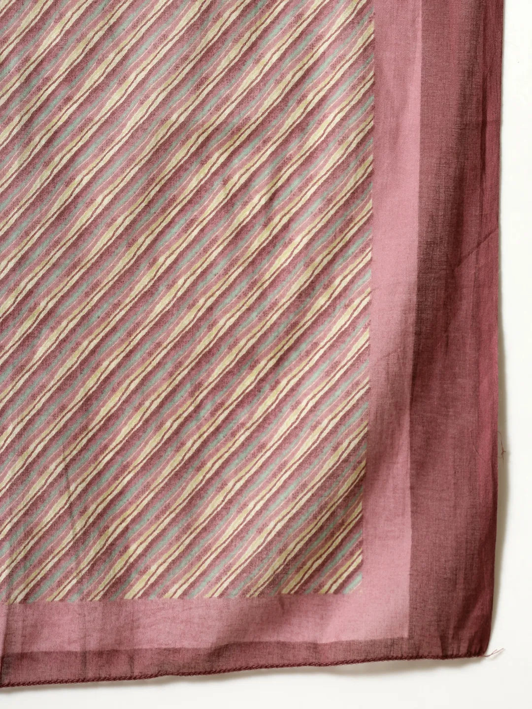 Purple Pure Cotton Paisley Kurta Dupatta Pant Set