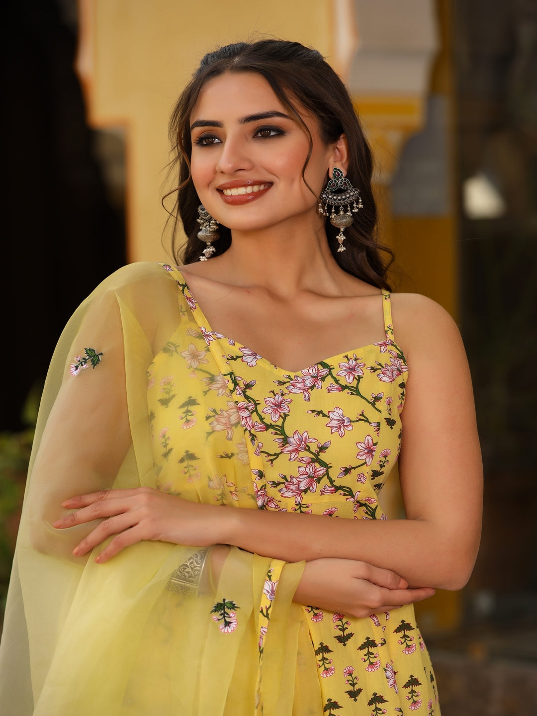 Yellow Printed Cotton Sharara Set