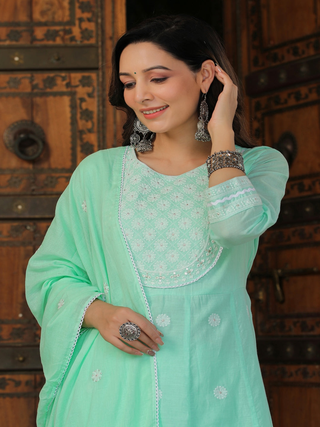 Embroidered Cotton Suit Set