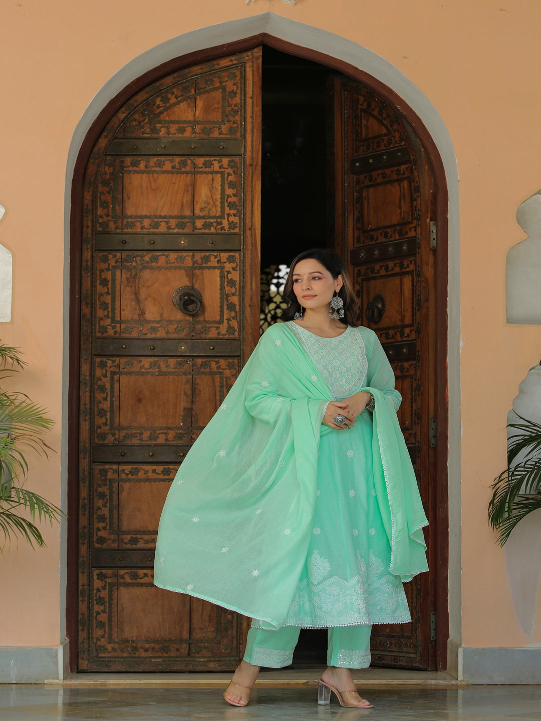 Embroidered Cotton Suit Set
