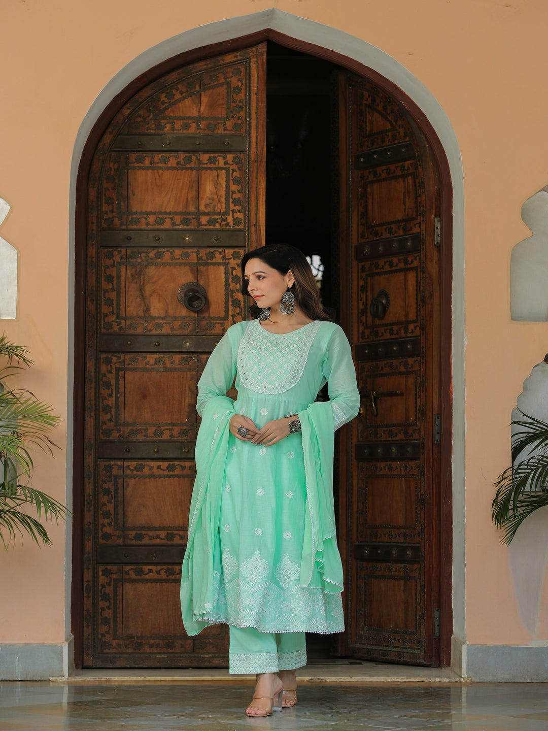 Embroidered Cotton Suit Set