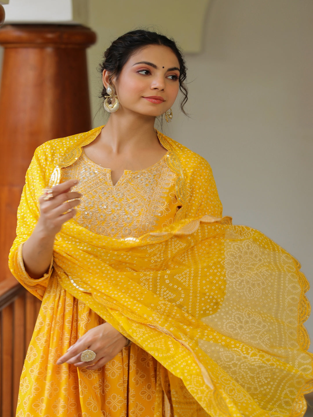 Yellow Dandelion Embroidered Suit Set