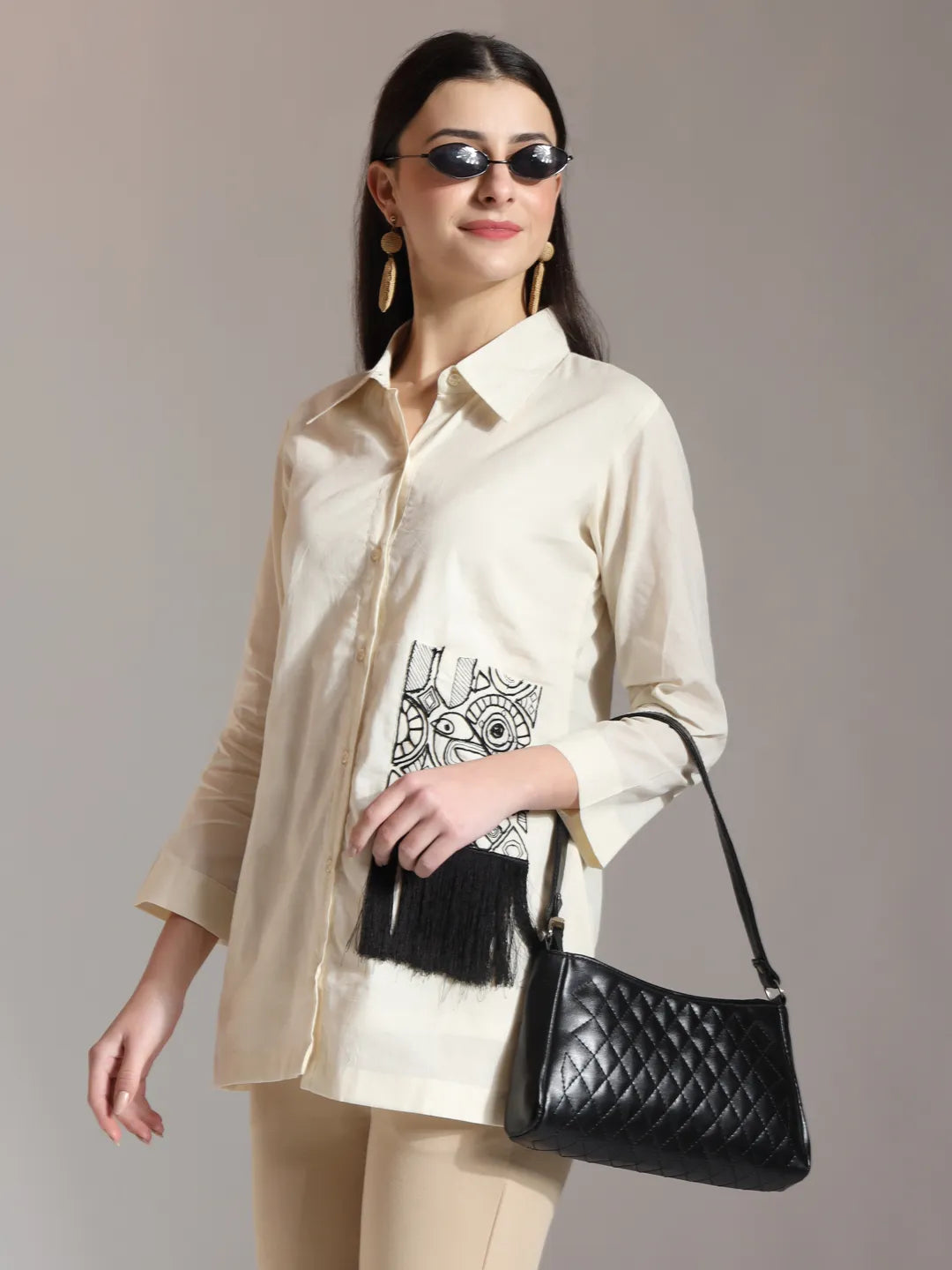 White Pure Cotton Top With Exquisite Embroidery