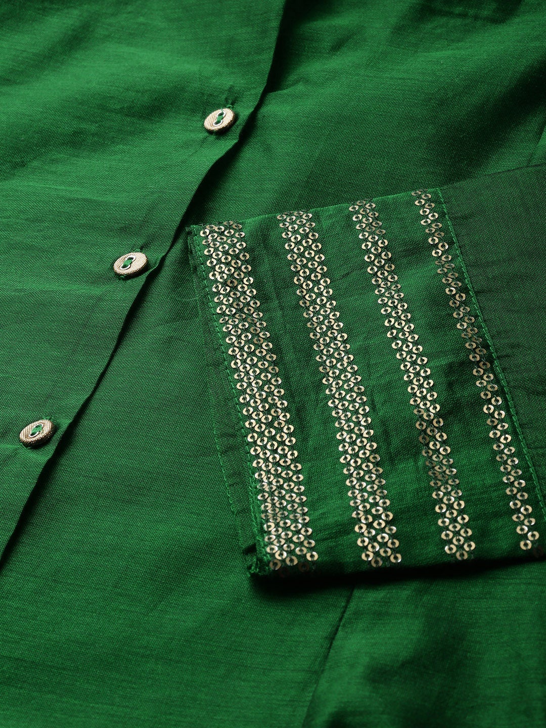 Jadegreen Chanderi Silk Solid Anarkali Kurta