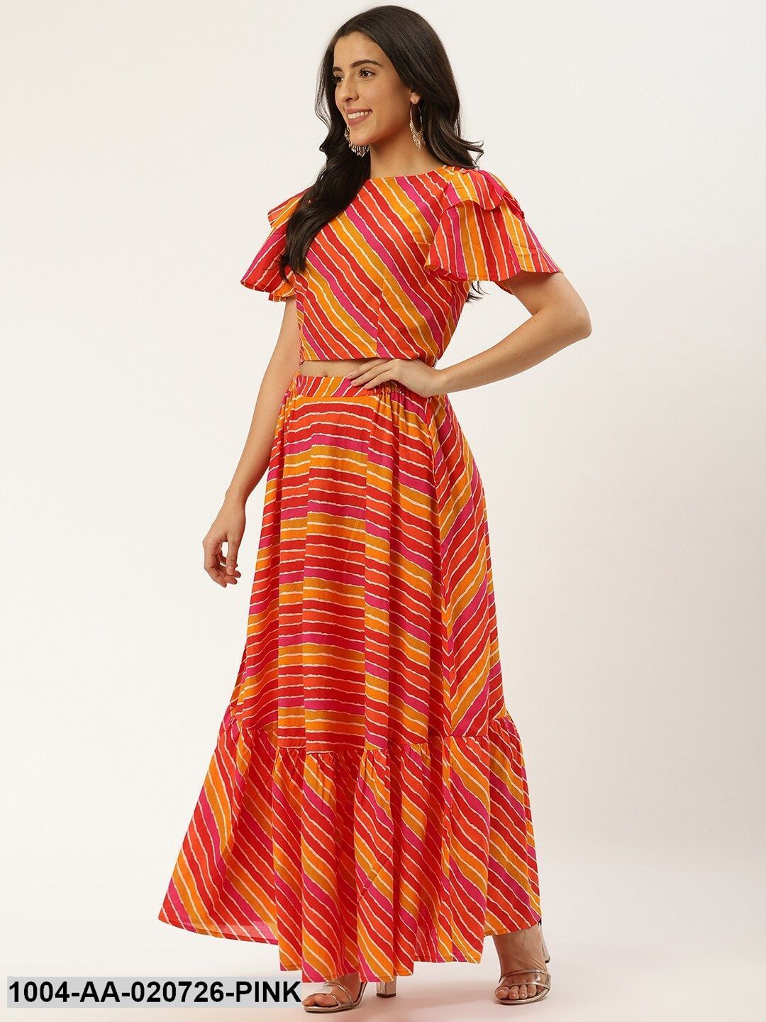 Leheriya Top with Maxi Skirt