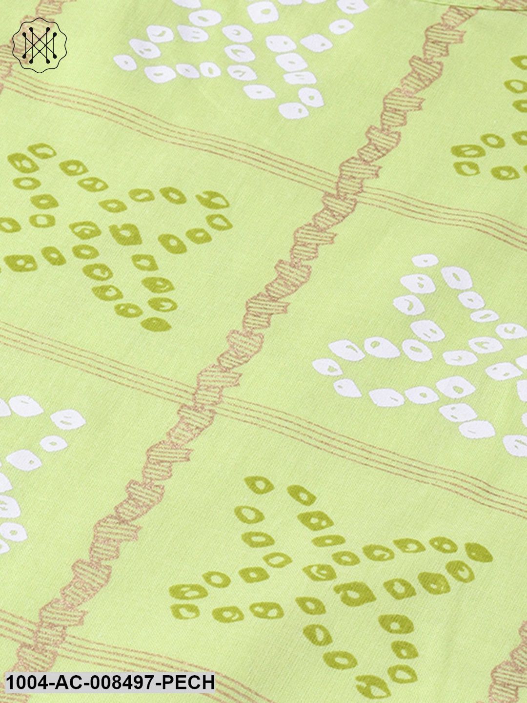 Peach Printed 3/4Th Sleeve Rayon Maxi Dress