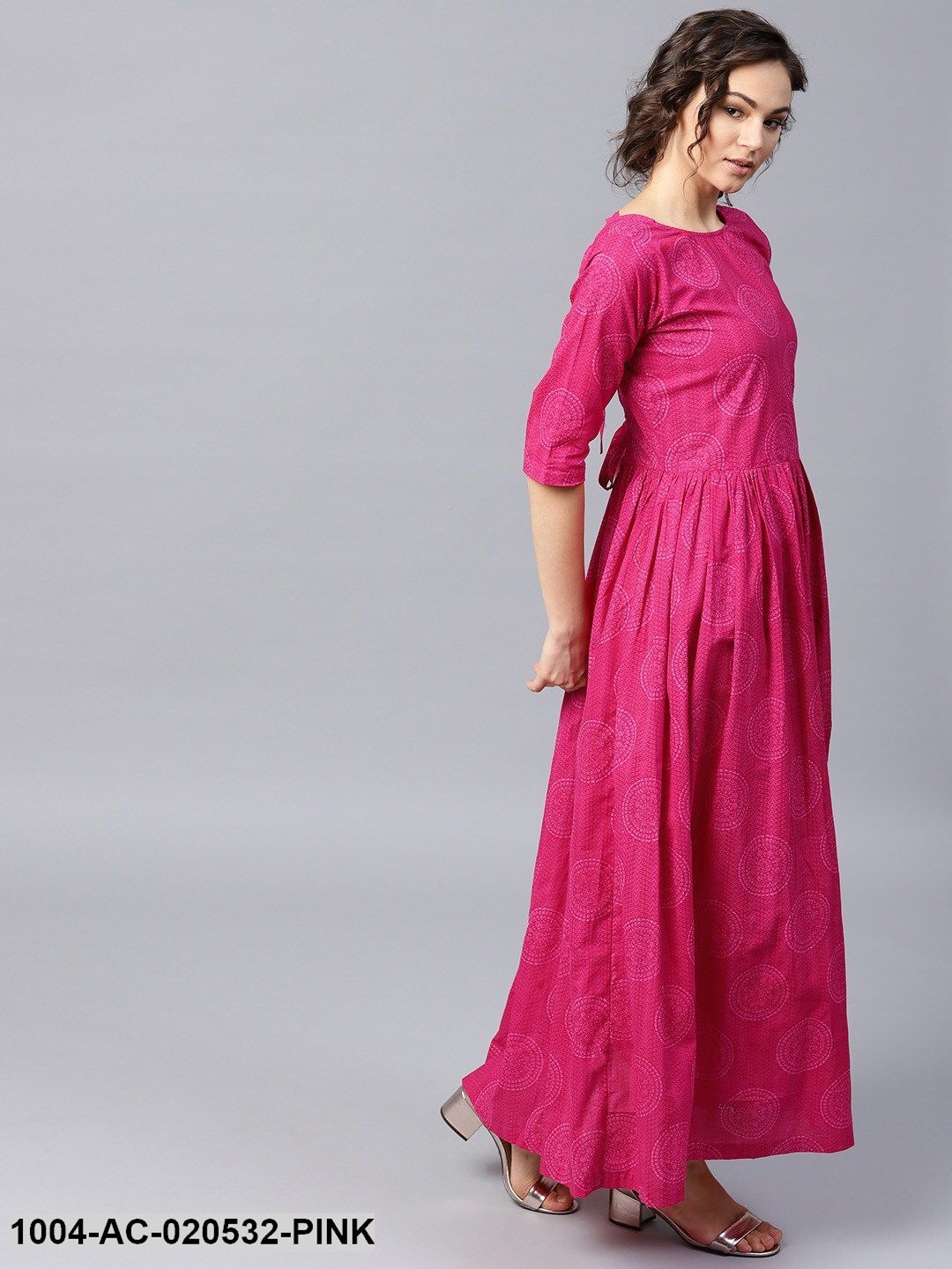 Pink Printed Maxi Dress