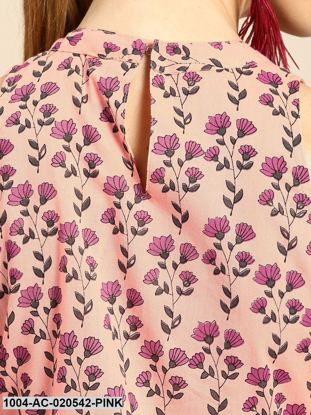 Pink Printed A-Line Dress