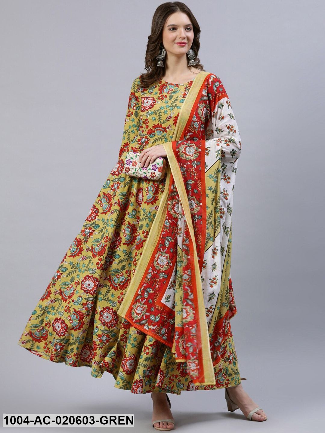 Green Floral Maxi Dress