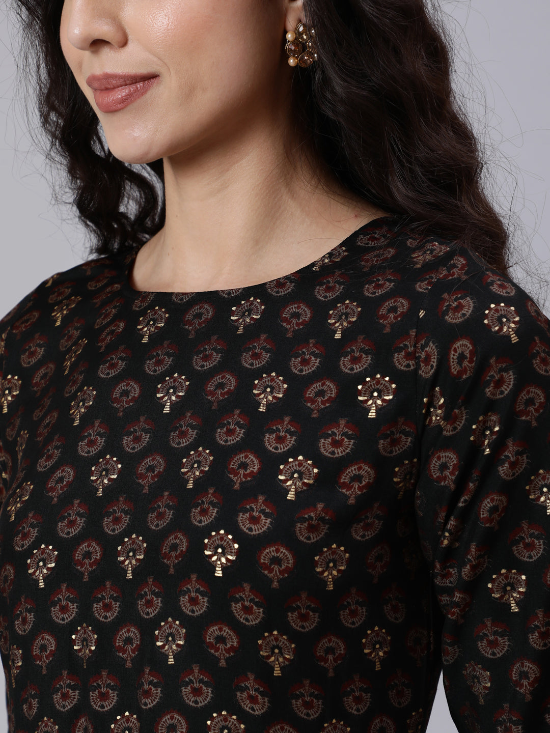 Red Bandhini Printed Flared Dress