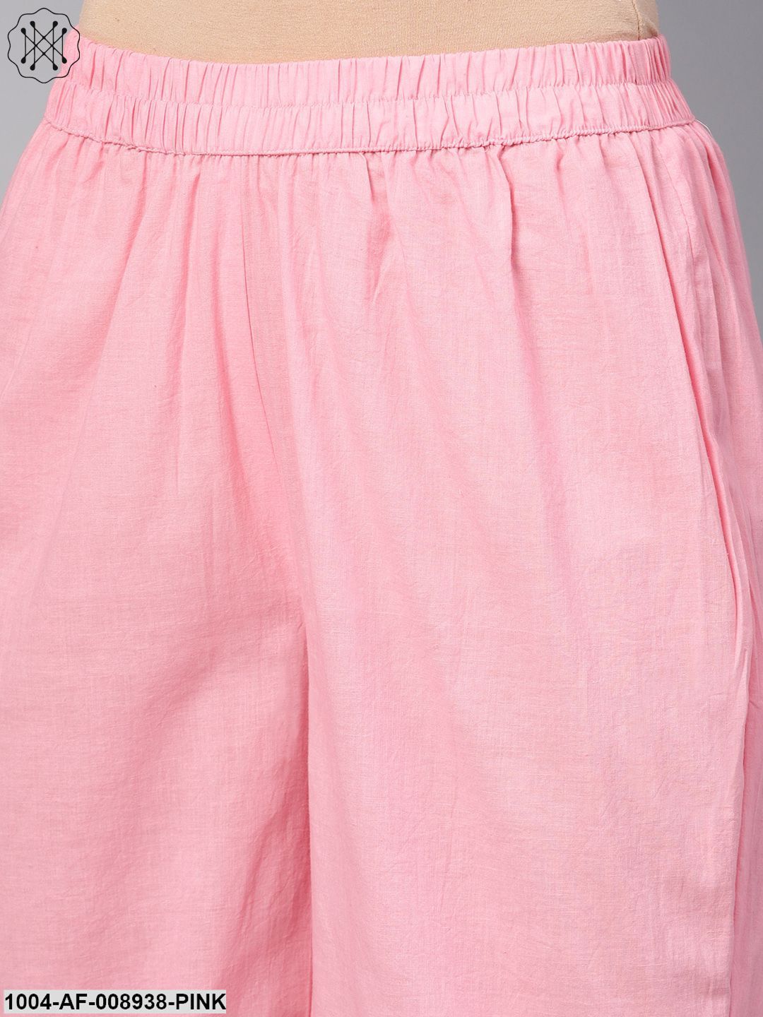 Solid Pink Anarkali Kurta With Palazzo & Bhagalpur Dupatta