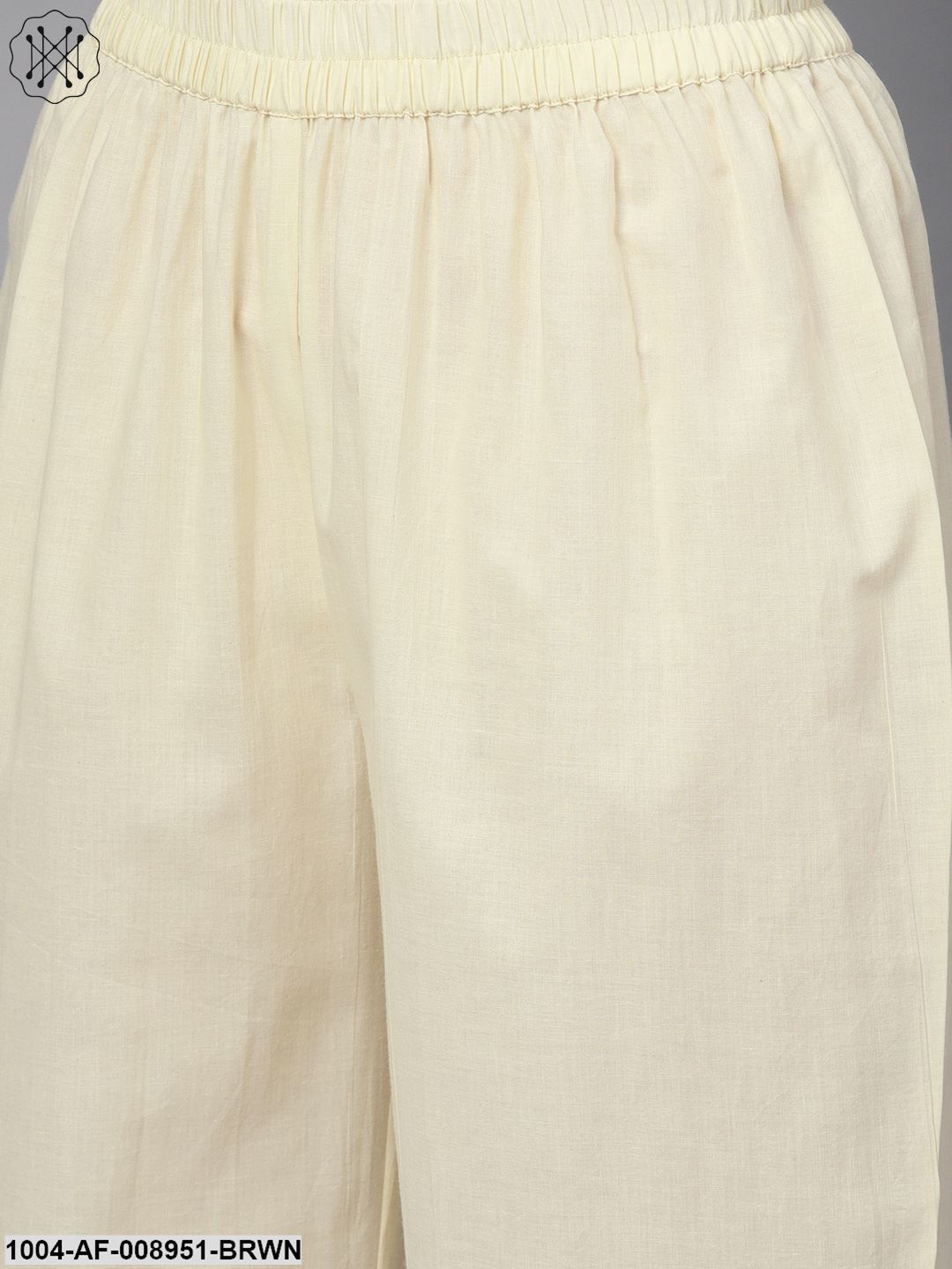 Solid Burgundy Straight Kurta Set With Cream Culottes