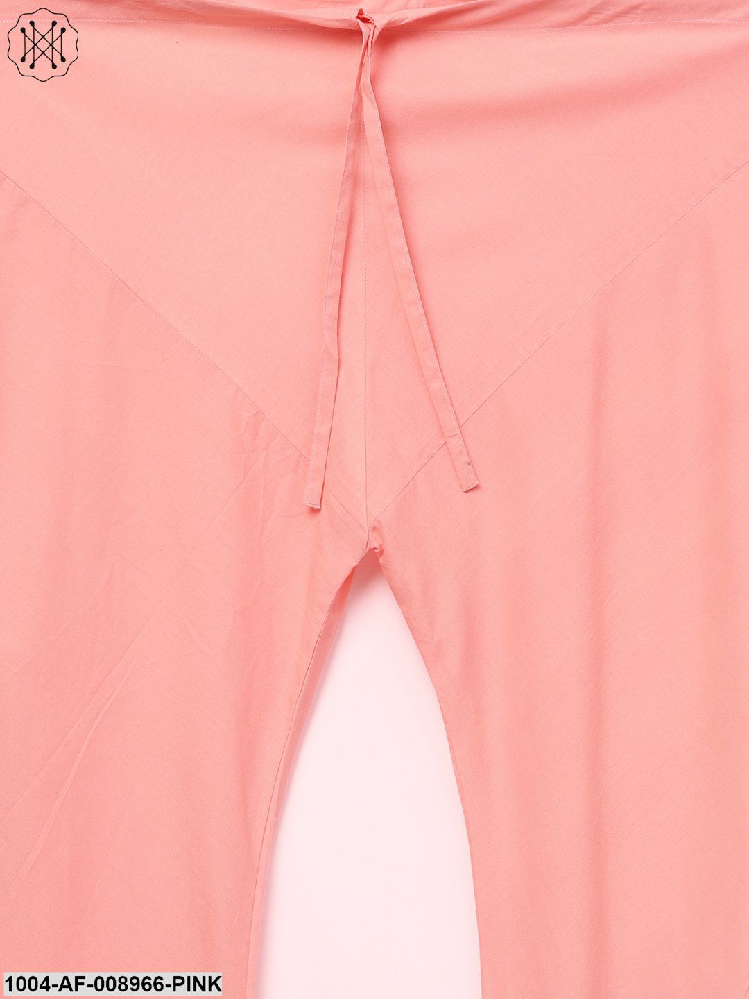 Peach Two-Toned Gold Khari Chanderi Anarkali With Solid Light Pink Churidar And Printed Chanderi Dupatta