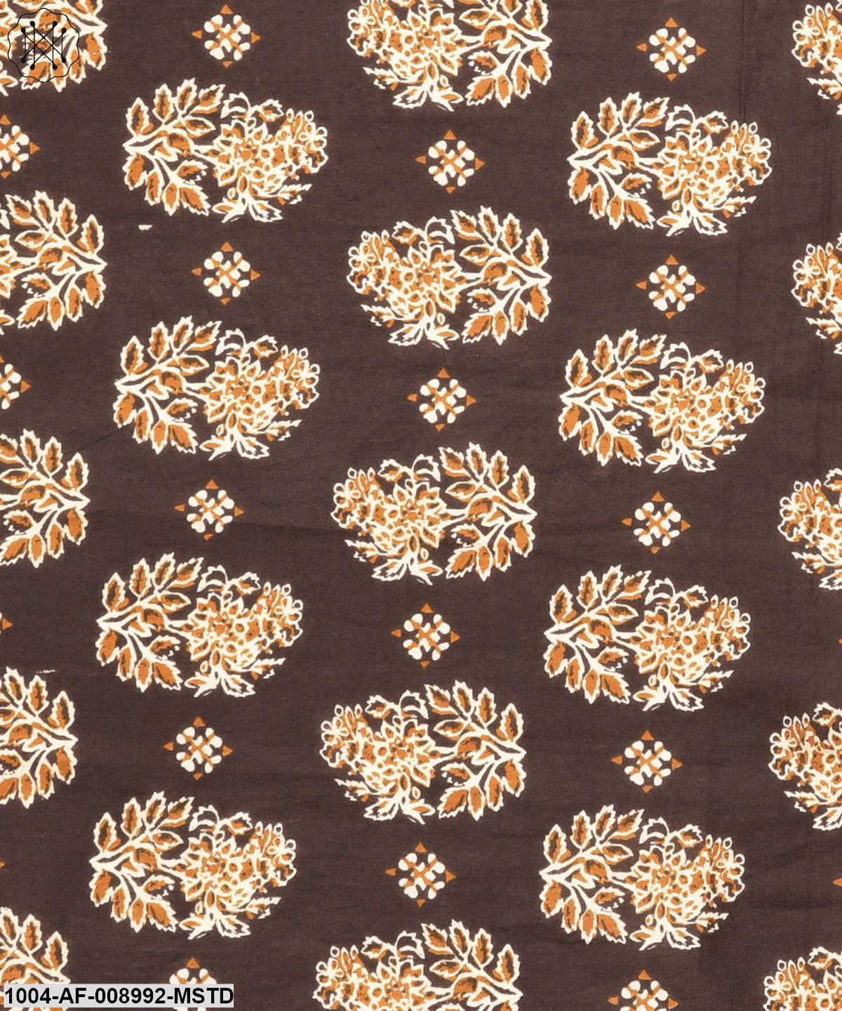 Solid Mustard Kurta Set With Chocolate Brown Printed Palazzo & Dupatta
