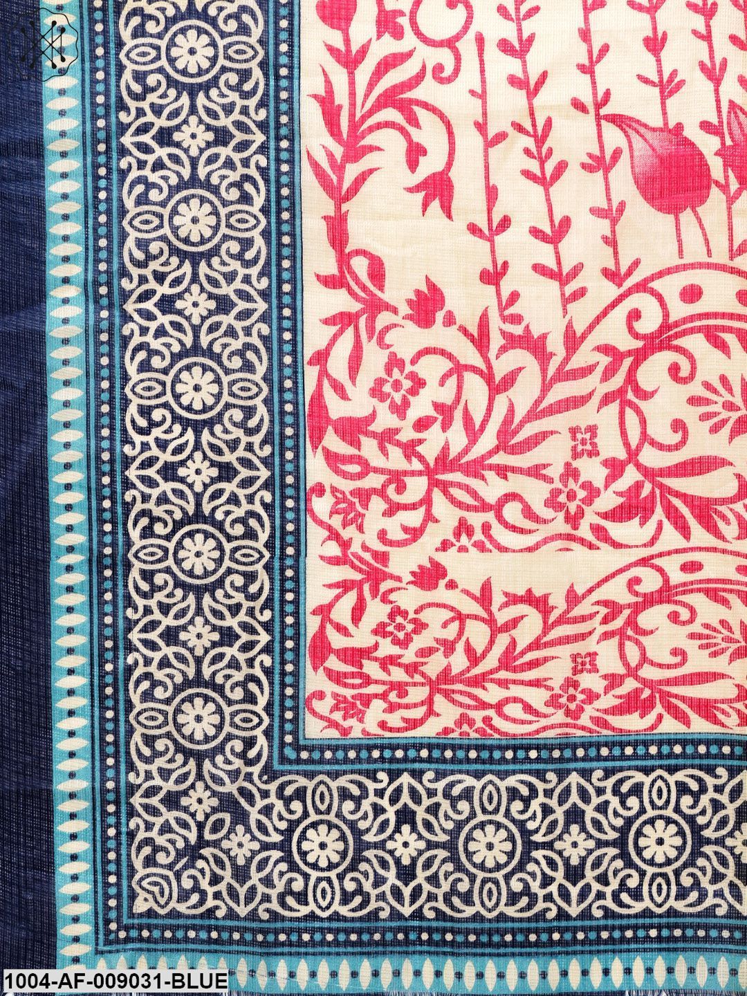Solid Navy Blue Kurta Set With Pants & Printed Dupatta