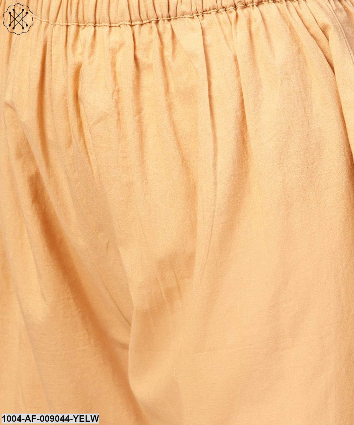 Yellow Printed 3/4Th Sleeve Cotton Anarkali Kurta With Ankle Length Palazzo