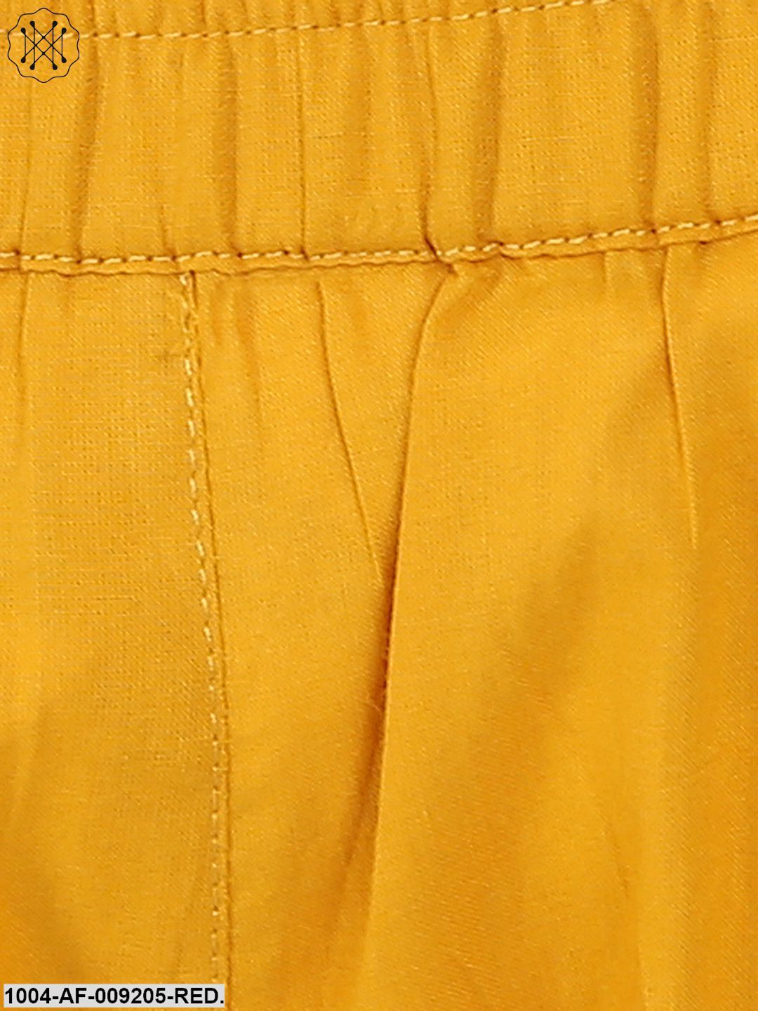 Red & Yellow Printed 3/4Th Sleeve Cotton Double Layer A-Line Kurta With Yellow Ankle Length Palazzo