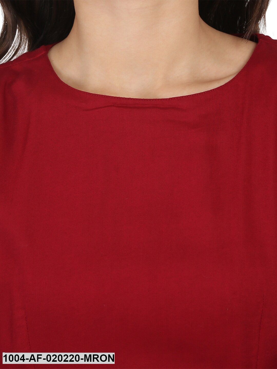 Maroon Solid Kurta with Dhoti Pants