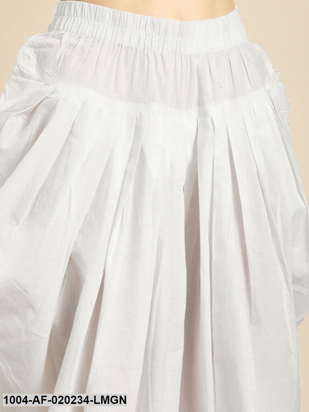 Lime Green & White Printed Kurta with Dhoti Pants