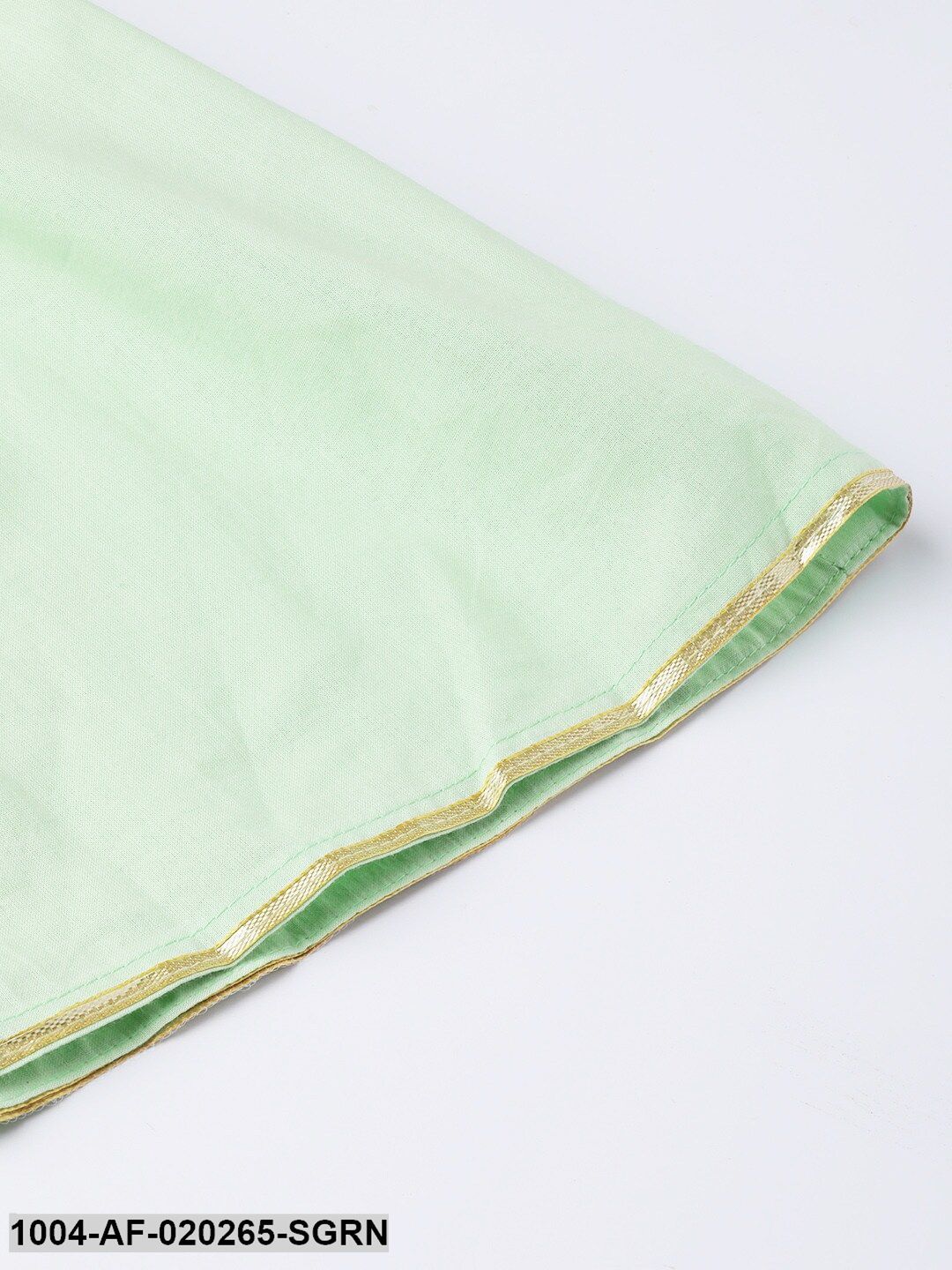 Sea Green & White Striped Angrakha Kurta with Sharara
