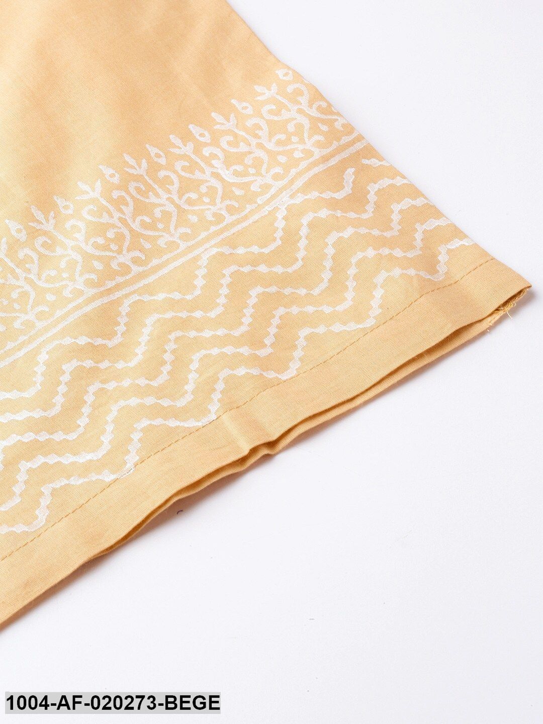 Beige & White Printed Kurta with Palazzos