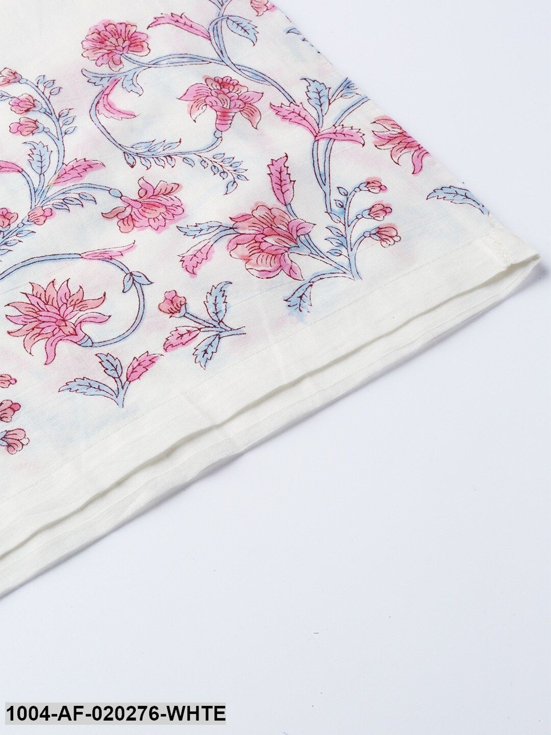 White & Pink Printed Kurta with Palazzos