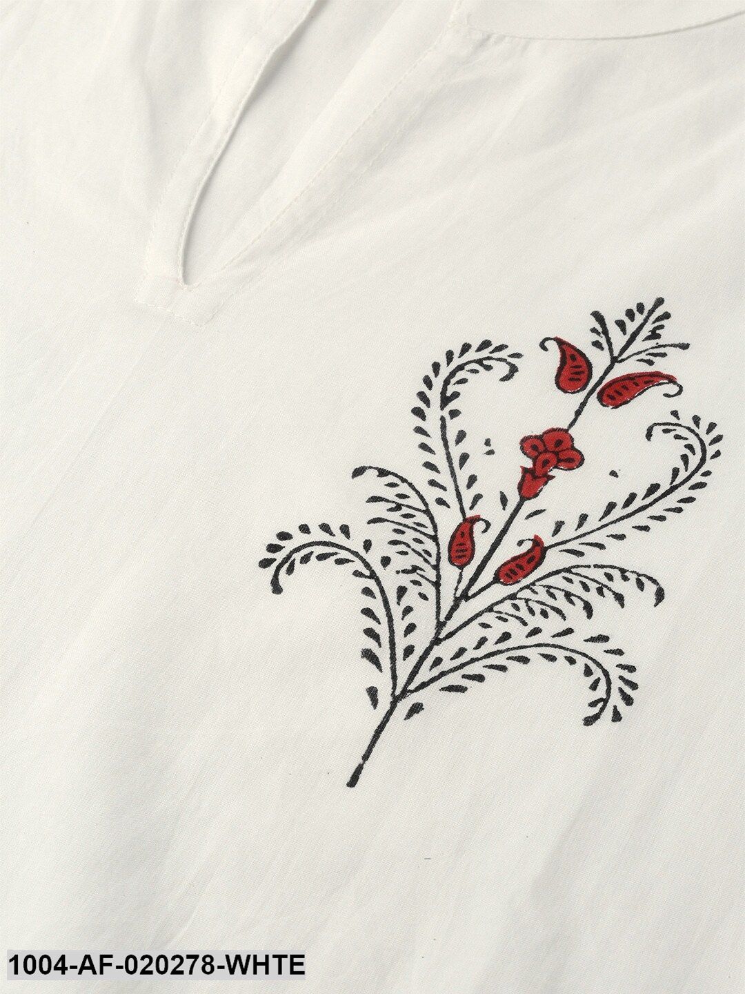 White & Black Printed Kurta with Palazzos