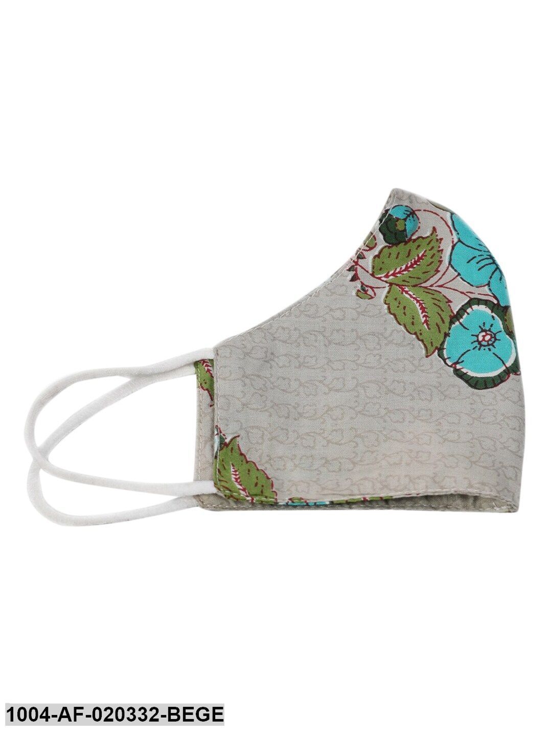 Beige Turquoise Blue Printed Kurta Set