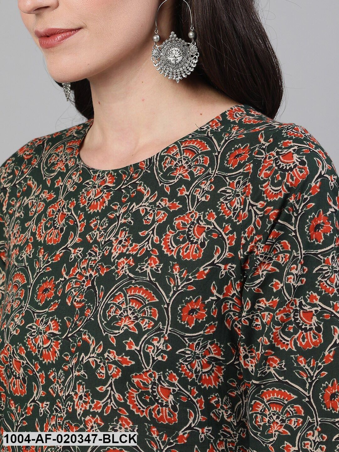 Black & Red Printed Kurta with Palazzos