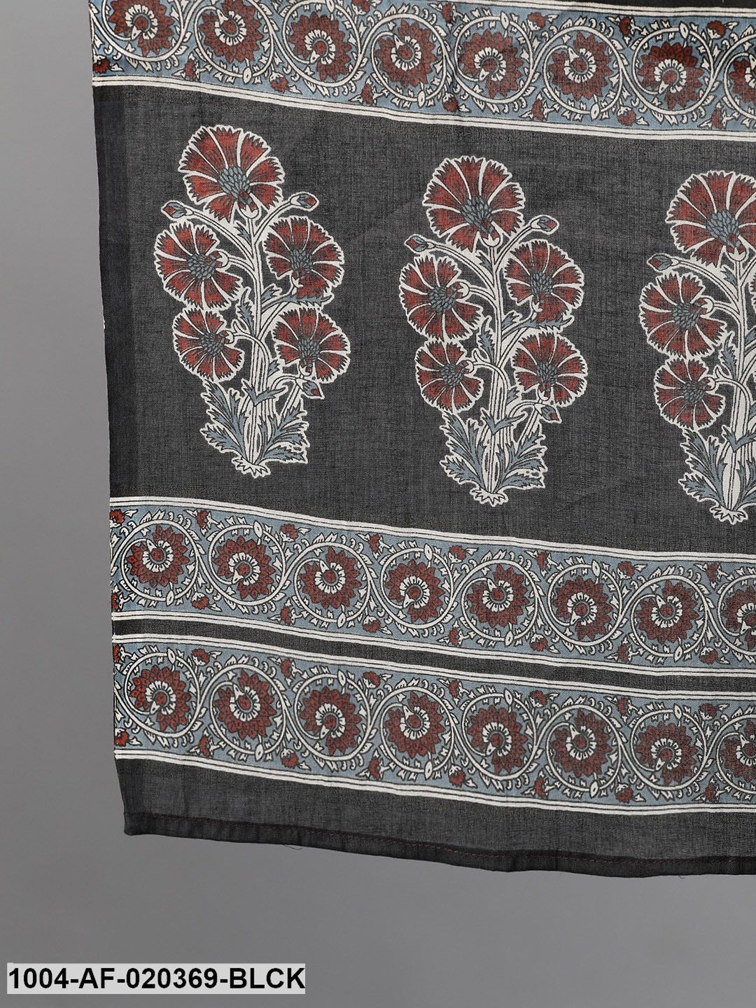 Black Beige Printed Kurta with Palazzos Dupatta